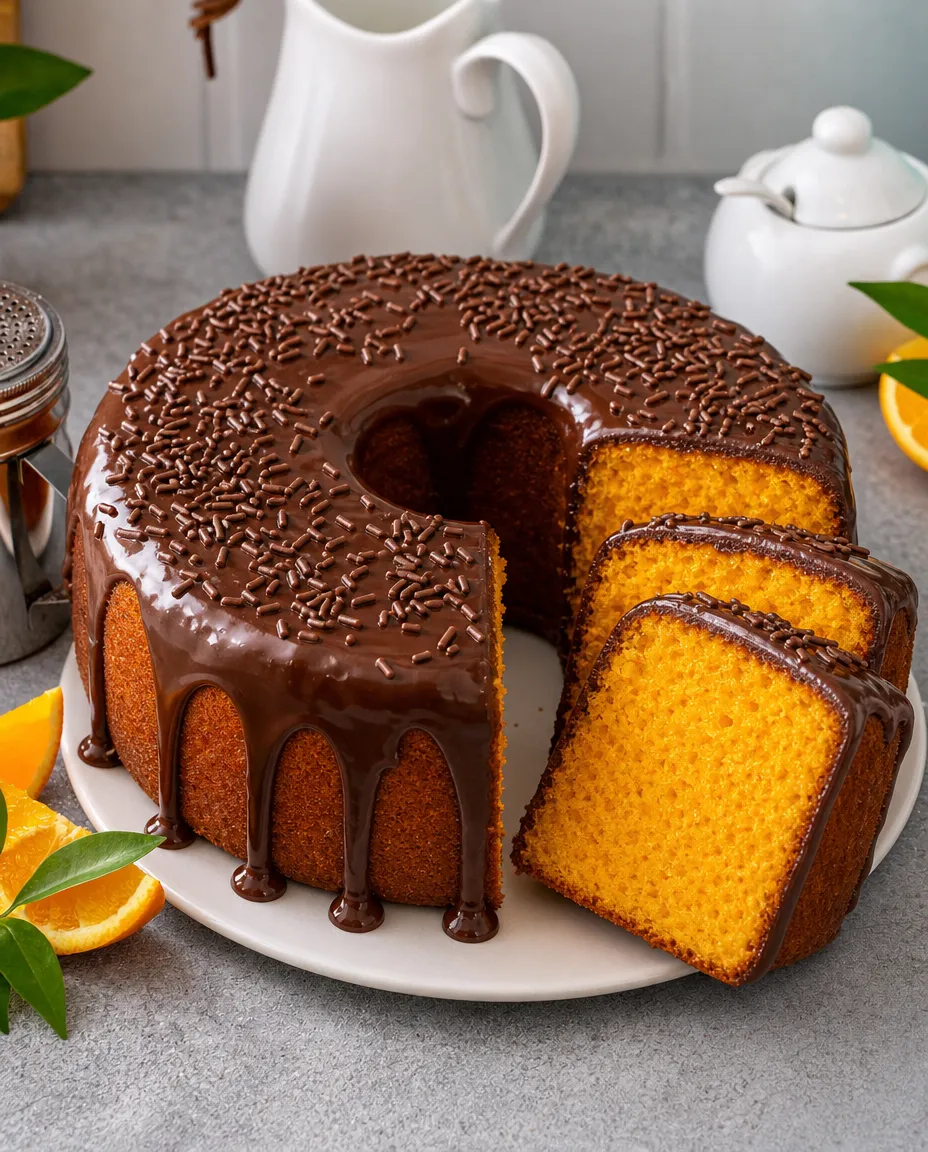 Bolo de cenoura com cobertura de chocolate